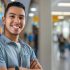 hispanic-male-student-smiling-in-university-hallway-education-and-learning-diversity-campus-life-photo